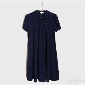 London Times Navy Scoop W/Neck TieDress Size 8